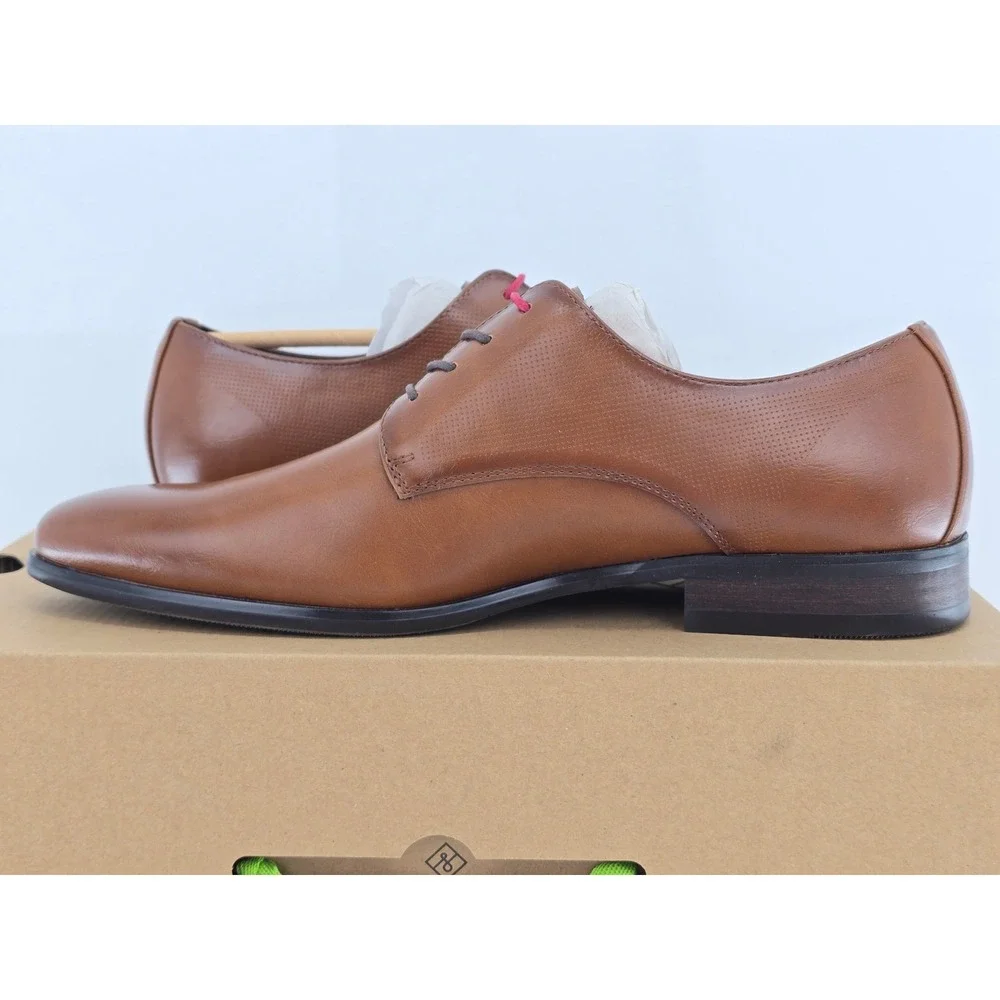 Call It Spring Hudsen-220 Dress Shoes Mens 8 Cognac Vegan Leather -New‎